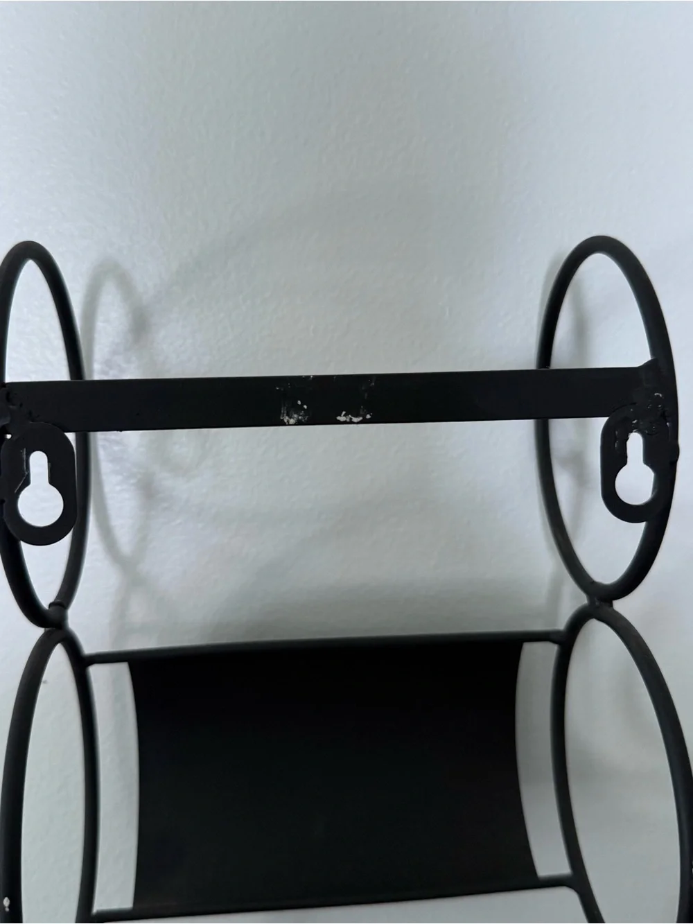 Vertical Black Metal Wall Wine Rack - 6 Bottle Holder